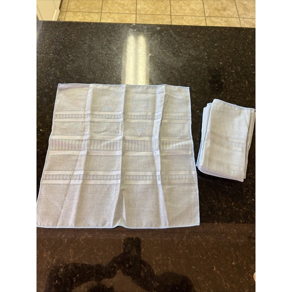Vintage Cloth Napkins Baby Blue Linen‎ Granny Cottage Core Easter Spring Fancy - Picture 1 of 6